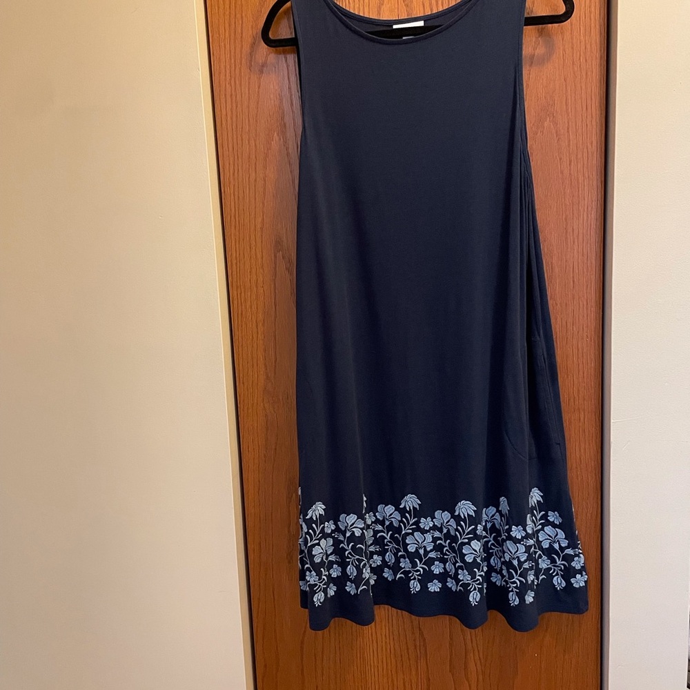 J Jill Sleeveless Navy Dress